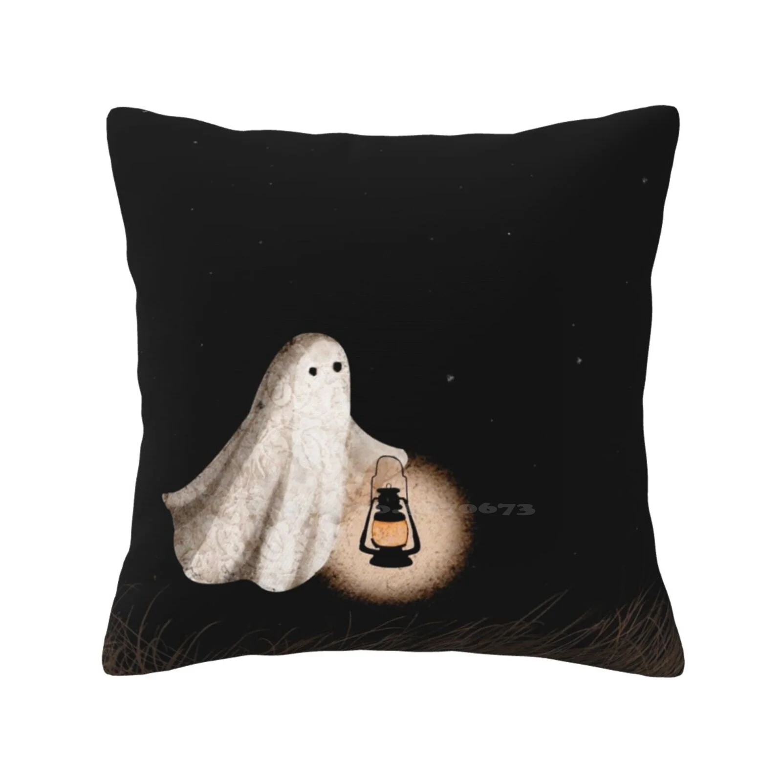 Twilight Walk Pillows Case Bedroom Home Decoration Ghost Spirit Haunt Lonley Lantern Light Lamp Stars Darkness Sky