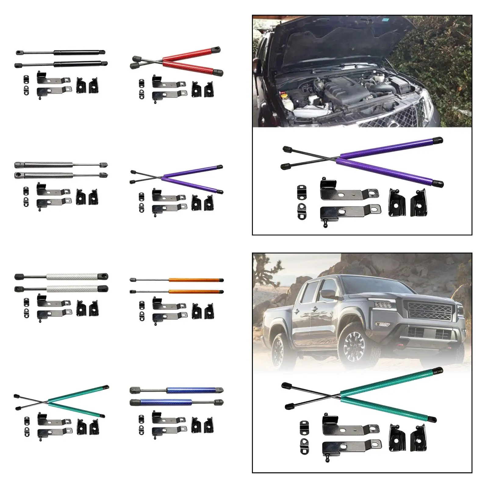 

2x Front Bonnet Hood Strut Lift Supports Car Accessories for Xterra Durable