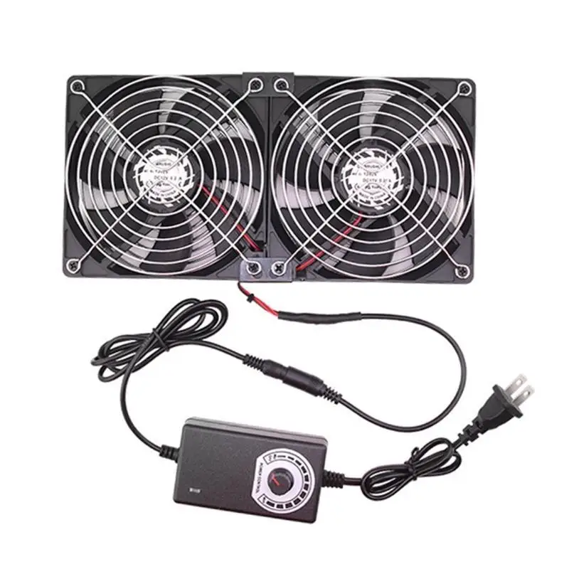 Y1UB 2x 120mm 100-240V USB Powered 20CFM High Cooling Fan for Router