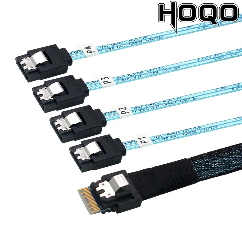 10Pcs Mini SAS Cable Slim SAS SFF-8654 4i to 4 SATA disk cable RAID high-speed cable from the host to the target disk