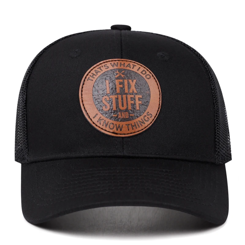 1pc Fashion Hip Hop Skateboarding Hat STUFF Embroidered Baseball Hat Outdoor Adjustable Decorative Sunshade Hat Unisex Mesh Hat