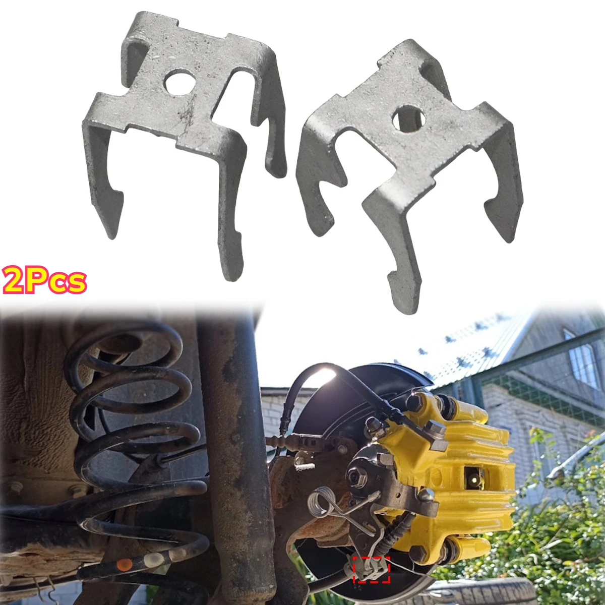 2Pcs Brake Cable Spring Clip 1H0609747 Retaining Clip Secures Parking Brake Cable To Caliper Mechanism For VW Beetle Bora Caddy