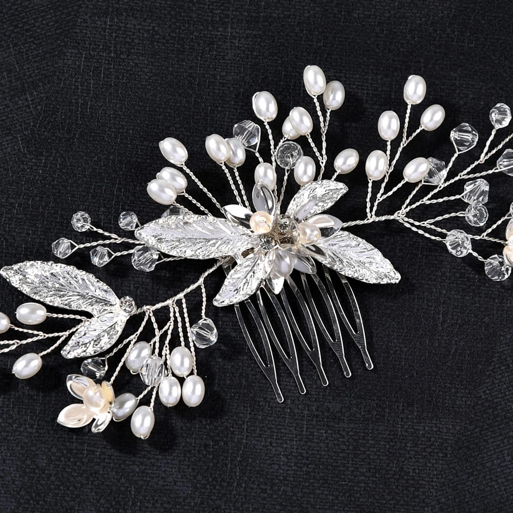 

2pcs Elegant Bridal Comb Wedding Accessories Sparkling Rhinestone Pearl Pins For Brides Vintage Style Decorative Hair Combs
