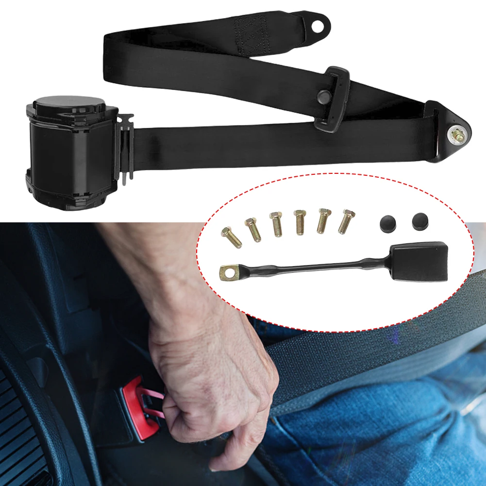 2Pcs Automatic Seat Belt Three-Point Retractable Adjustable Belts Automatic Telescopic Safety Belt for Minivan Pickup and Truck