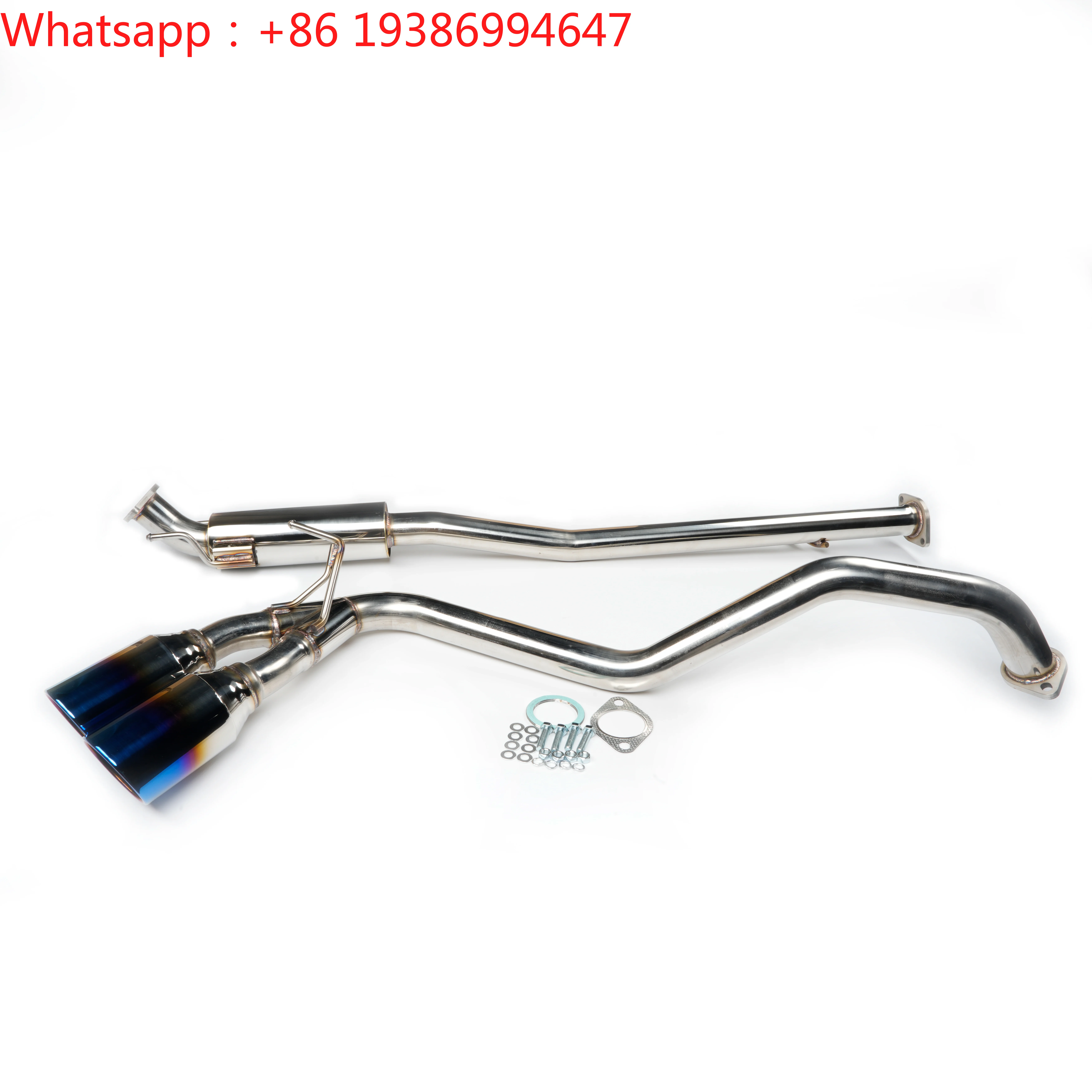 For Aosu 2016 Hilux Revo 2GD-FTV 2.4L 1GD-FTV 2.8L Dual Carbon Exhaust Pipe Stainless Steel 1.5mm Thick Smooth Finish 12-Month