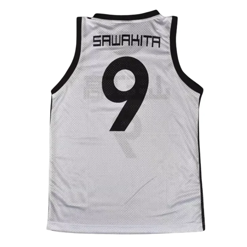 Аниме Slam Dunk Akita SANNOH # 9. Баскетбольная майка Sawakita Eiji, мужская рубашка для косплея, белые топы
