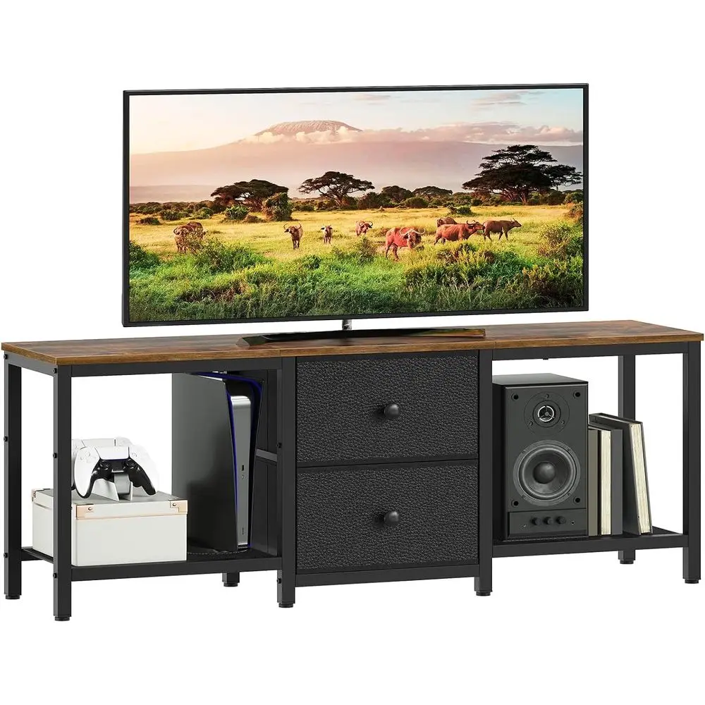 

TV Stand or TVs up to 55", Entertainment Center with 2 abric Der, Media ole with Shelves, Teion Stands or Living Room, Bedroom,