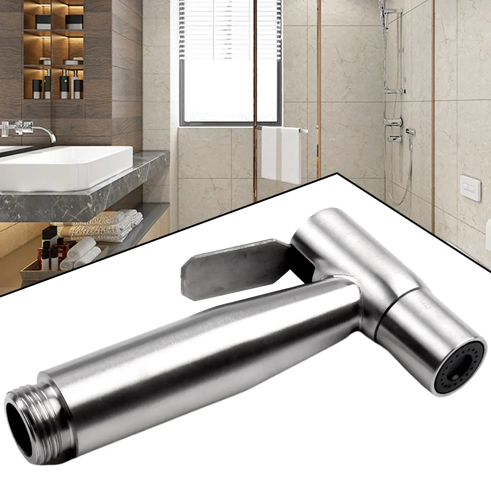 Toilet Bidet Douche Sprayer Stainless Steel Hygienic Shower Head Handheld Water Pressure Control Self Household Cleaning Tools