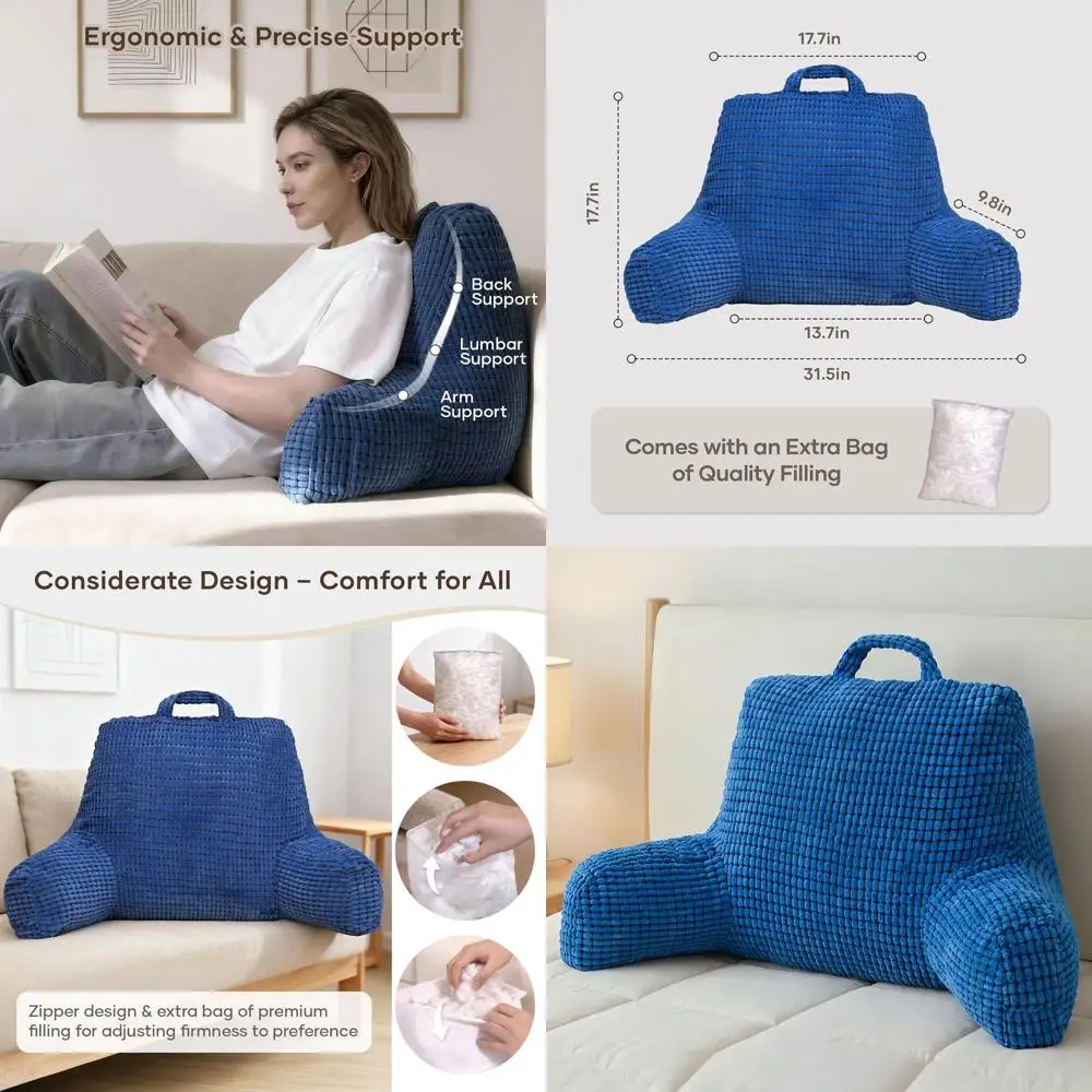 

Эргономичная подушка с ручкой, мягкая ткань, моющийся чехол для кровати, идеально подходит для сидения, просмотра телевизора, игр и отдыха.