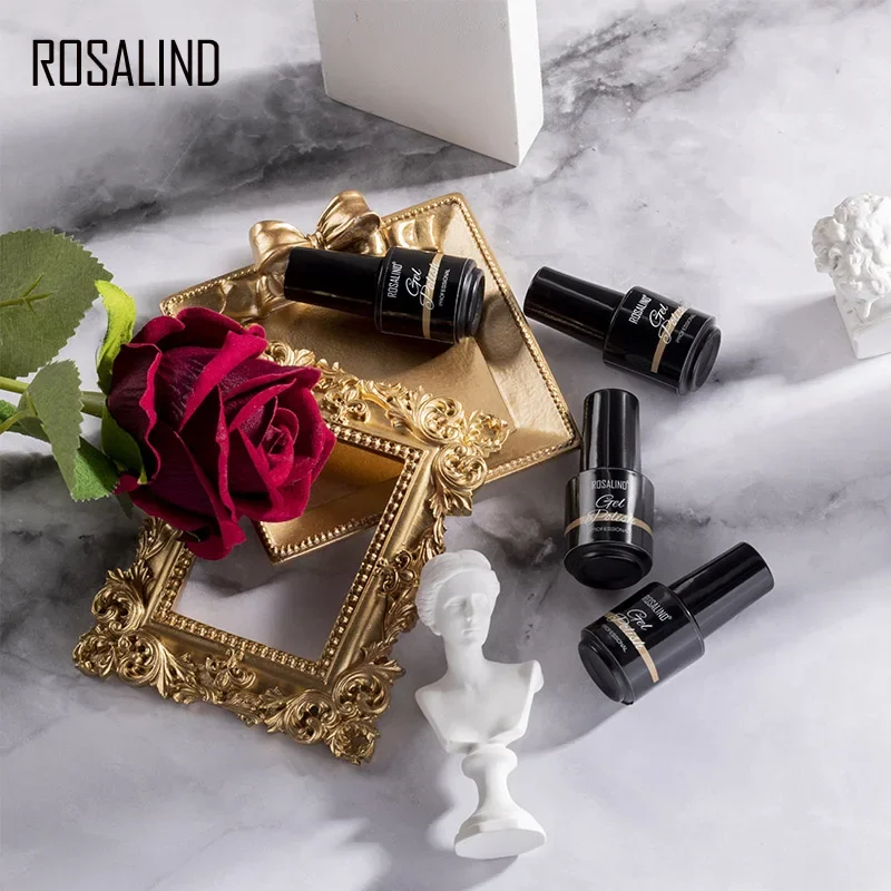 ROSALIND 5/8ml เจลเล็บ BASE Top Coat HYBRID Soak Off กึ่งถาวร UV GEL เคลือบเล็บเล็บ