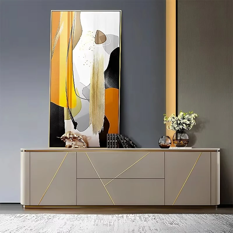 

High quality living room wooden TV cabinet modern style locker with drawers hotel apartment display cabinet