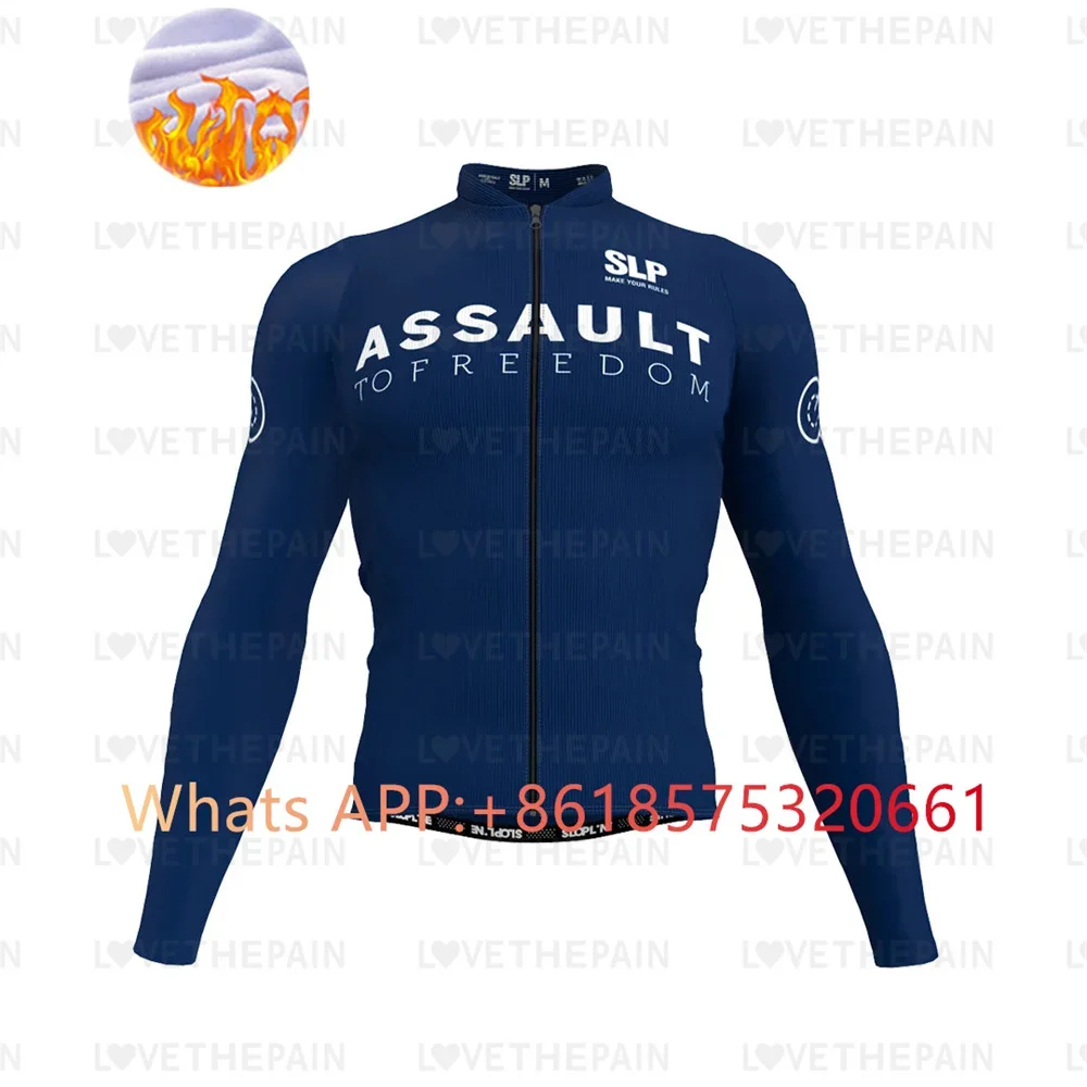 SLP Winter Long Sleeves Cycling Jersey Winter Thermal Fleece Cycling Clothing Man Bike Jersey MTB Road Bike Jacket Bicycle Shirt