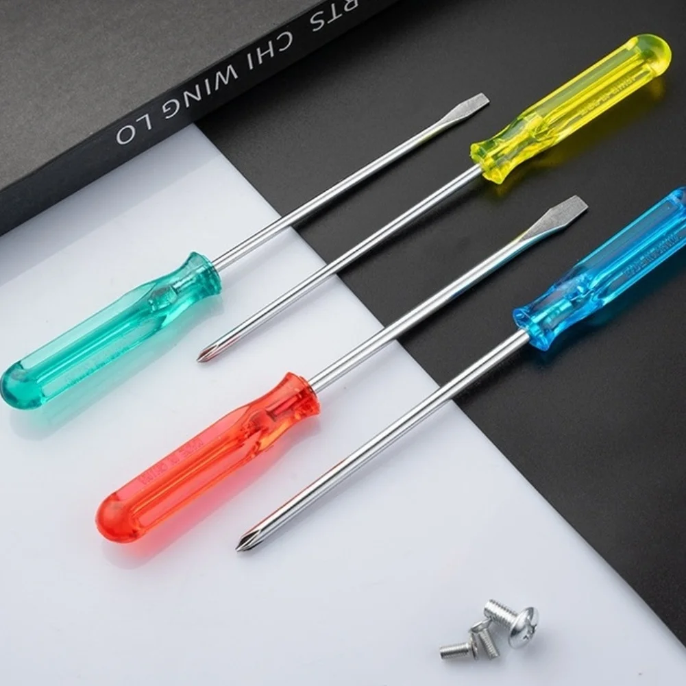 4-Piece Screwdriver Set With Transparent Handles, Carbon Steel Insulated Tips For Home Repair And DIY Projects, Compact Storage