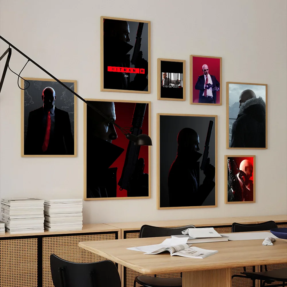 Game Agent 47 Hitman Poster Prints Wall Decals Sticker Pictures Living Room Home Decoration