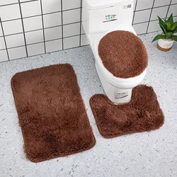 3-piece Bathroom Rug Set Super Soft Bathroom Rug Set with Non-slip Absorbent Floor Mat for Home Bathroom Decoration 3 Piece Bath