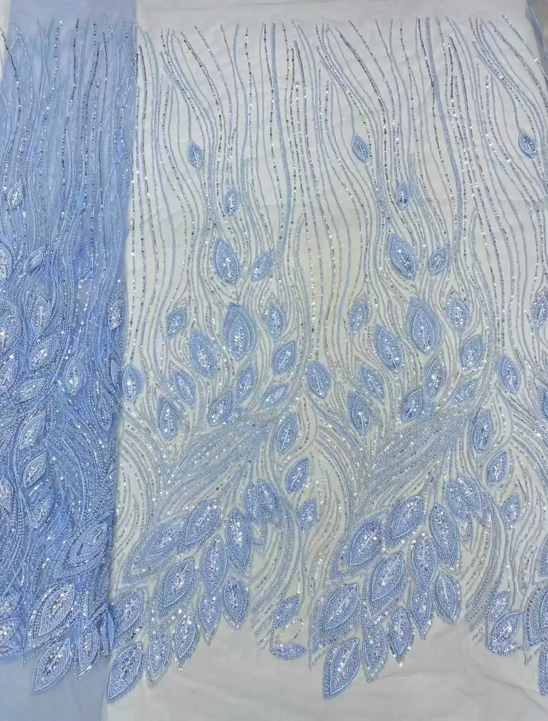 

5 Yards Luxury French Mesh 3D Beaded Lace Fabric 2026 High Quality African Sequins Groom Lace Fabrics For Nigerian Wedding Dress