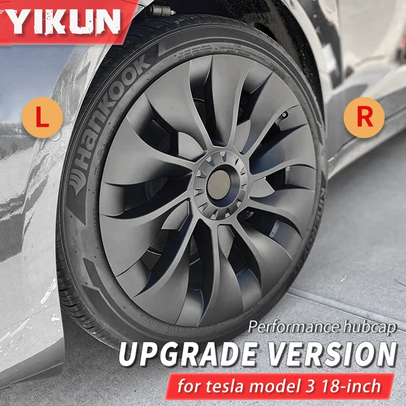 4PCS 18 Inch Wheel Cover for Tesla Model 3 Performance Replacement Hub Cap Automobile Full Rim Cover