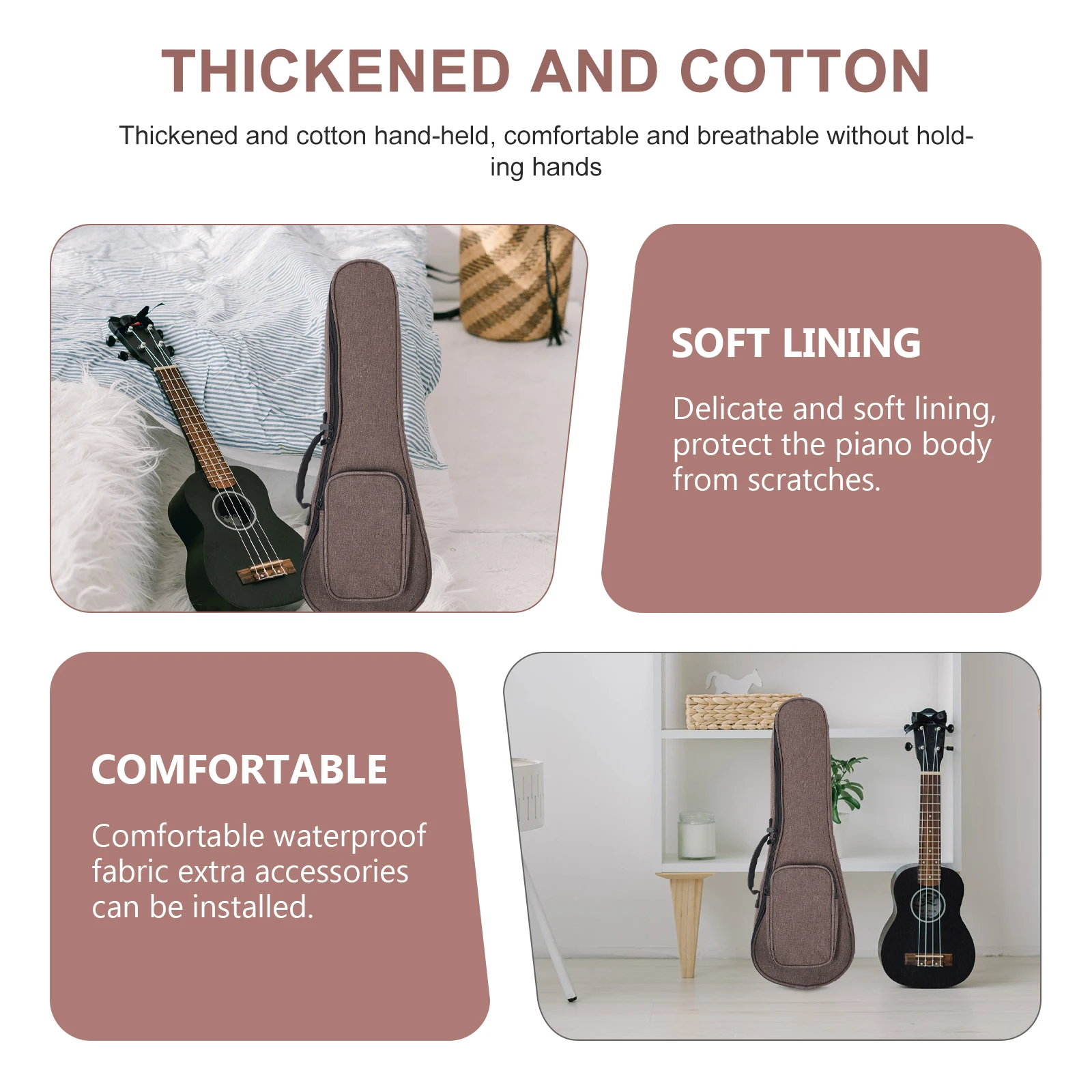 

Ukulele Bag Backpack Case Simple Storage Pouch Storage Bag Practical Waterproof Travel Guitar Parts Accessories