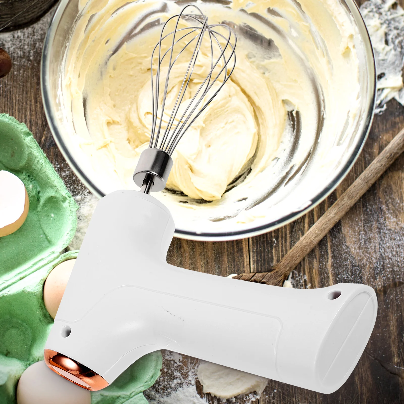 

Electric Handheld Egg Mixer Stainless Multipurpose Whisker Ergonomic Design Low Noise Milk Frother Household Convenient