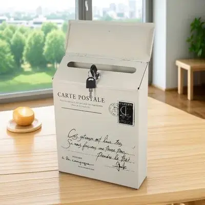 

Ящик для предложений, настенный почтовый ящик, винтажный замок, деревенский металлический ящик для пожертвований для офиса, дома, ретро, запираемый дизайн