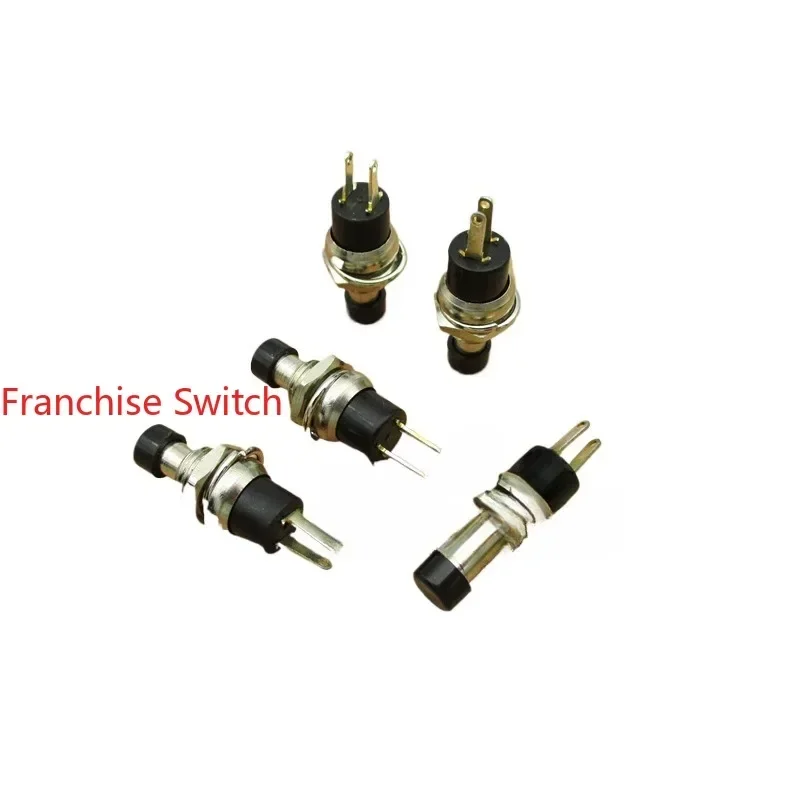 50PCS Metal Small Micro Button Switch Copper Start Self-reset Lock-free  Jog  Normally Open PBS 10B-2