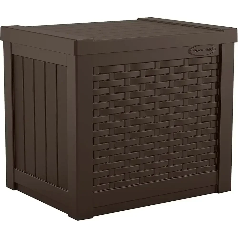 Lightweight Resin Deck Box for Patio, 22 Gallon Capacity, Storage and Seat, 22.5L x 17W x 22.5H, Java Brown