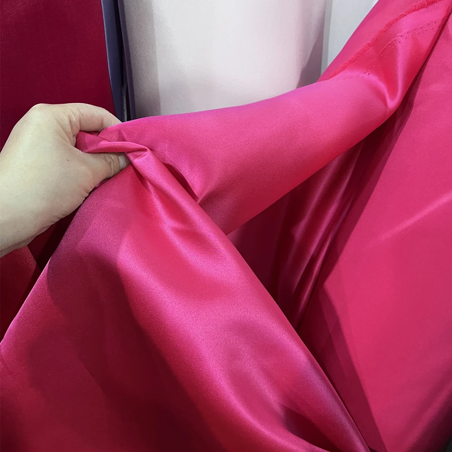 Breathable And Comfortable 395 Satin Fabric Smooth And Glossy Ideal For Clothing And Home Decor White Black Champagne Red