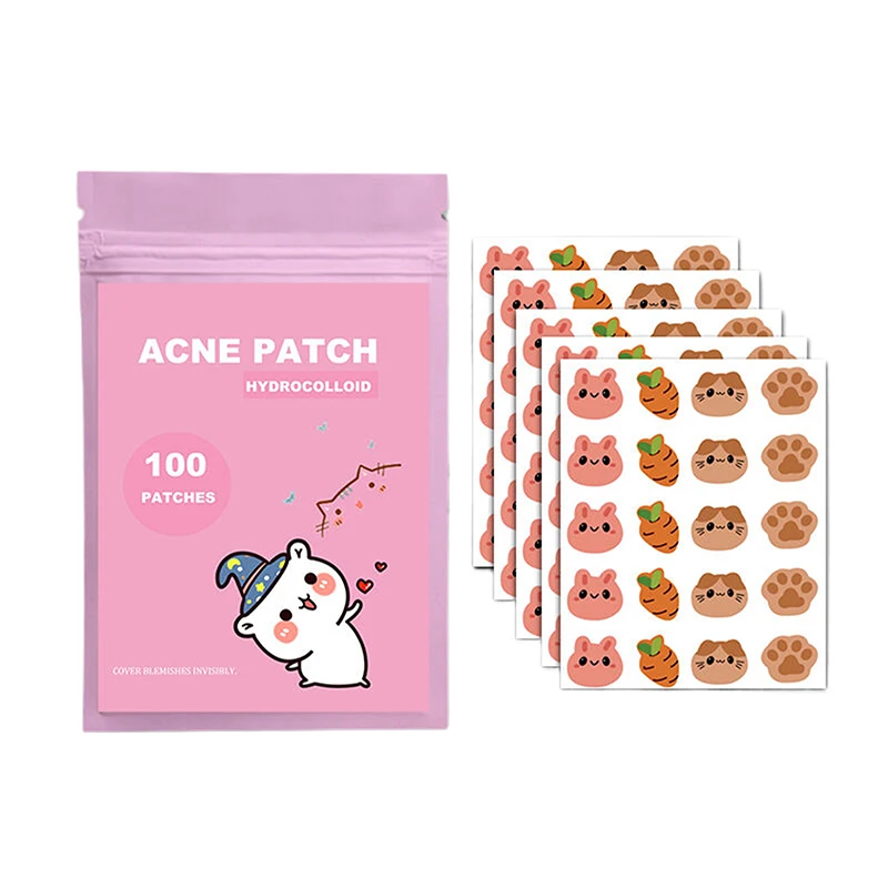 100 PCS/SET Cartoon Pimple Patch Acne Colorful Invisible Acne Removal Skin Care Stickers Concealer Face Spot Beauty Makeup Tools