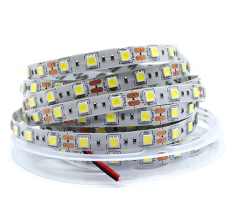 LED Strip 5050 DC 12V 24V RGB Warm White 5 Meter Waterproof Flexible Light Stripe 60LED/MLed Tape Luces Lamp Ribbon Tv Backlight