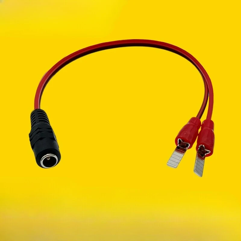 DC 5.5x2.1/2.5mm Female to Battery Tab Terminal Charging Cable for 12V 18V 21V 36V Power Wrench Cordless Tool