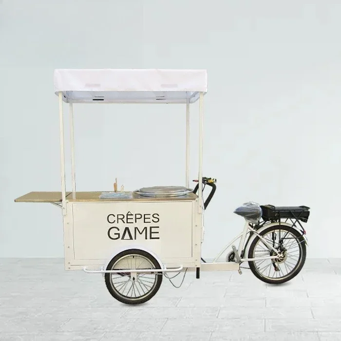 Snack cart Movable stall cart Three-wheeled snack selling cart