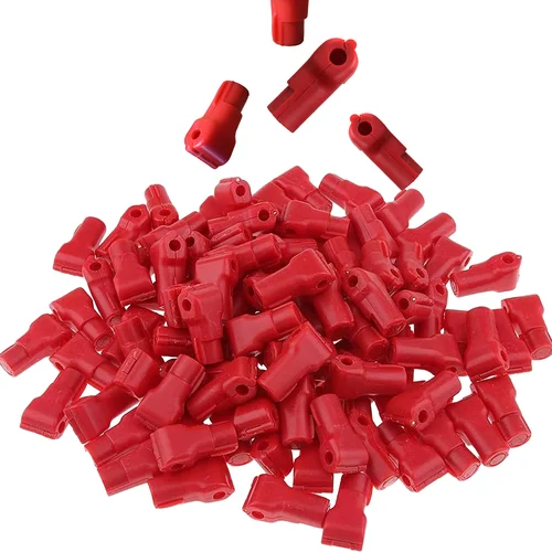 100 Uds. Cerradura de gancho de bloqueo de parada roja de seguridad con orificio de 6mm para sistema eas antirrobo de supermercado