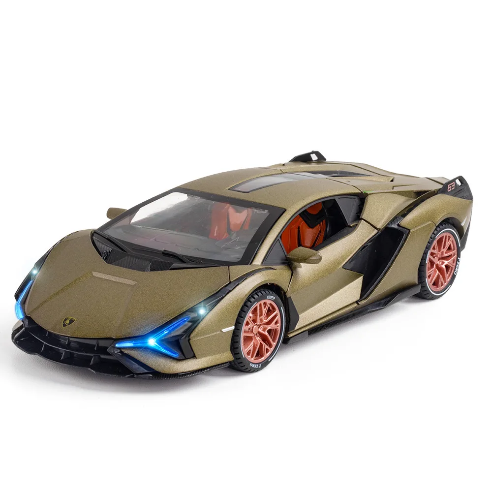 1:24 Sian FKP37 coche deportivo de aleación modelo Diecasts Metal juguete coche modelo simulación sonido luz colección regalos para niños