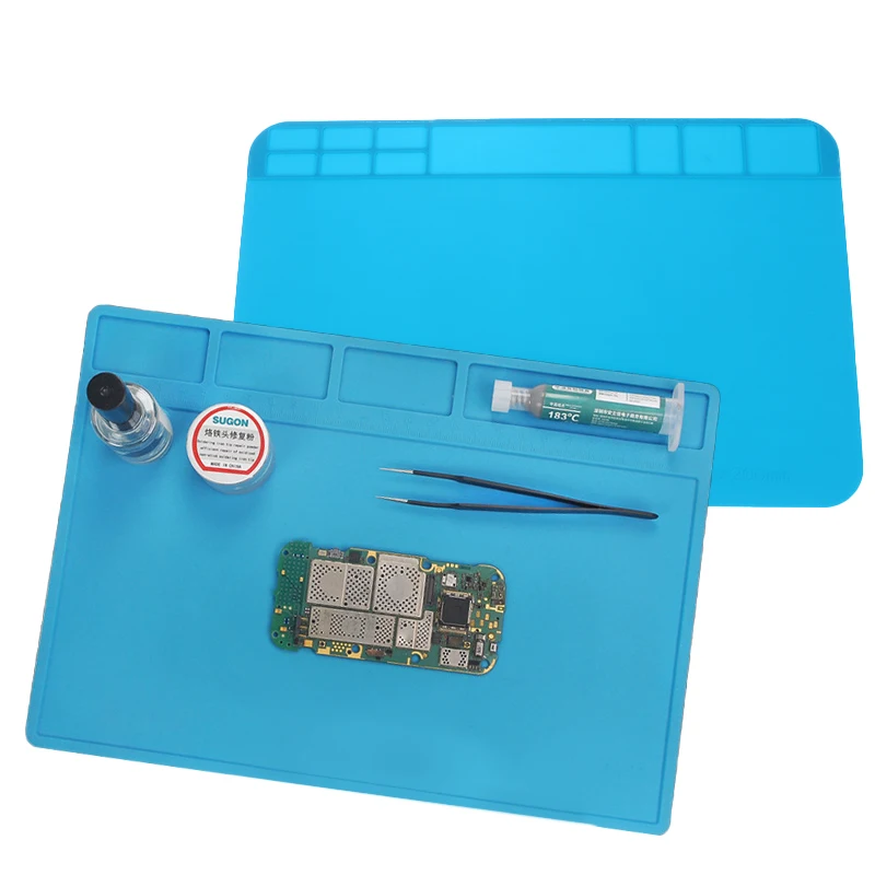 1Pc ESD Heat Insulation Soldering Mat Computer Phone Repair Pad High Temperature Resistance Working Silicone Soldering Mat.