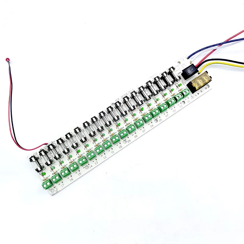 18CH 5V 12V 24V DC Output Distribution Board PCB Board Terminal Block Diverter Plate for LED Lights CCTV Power Box