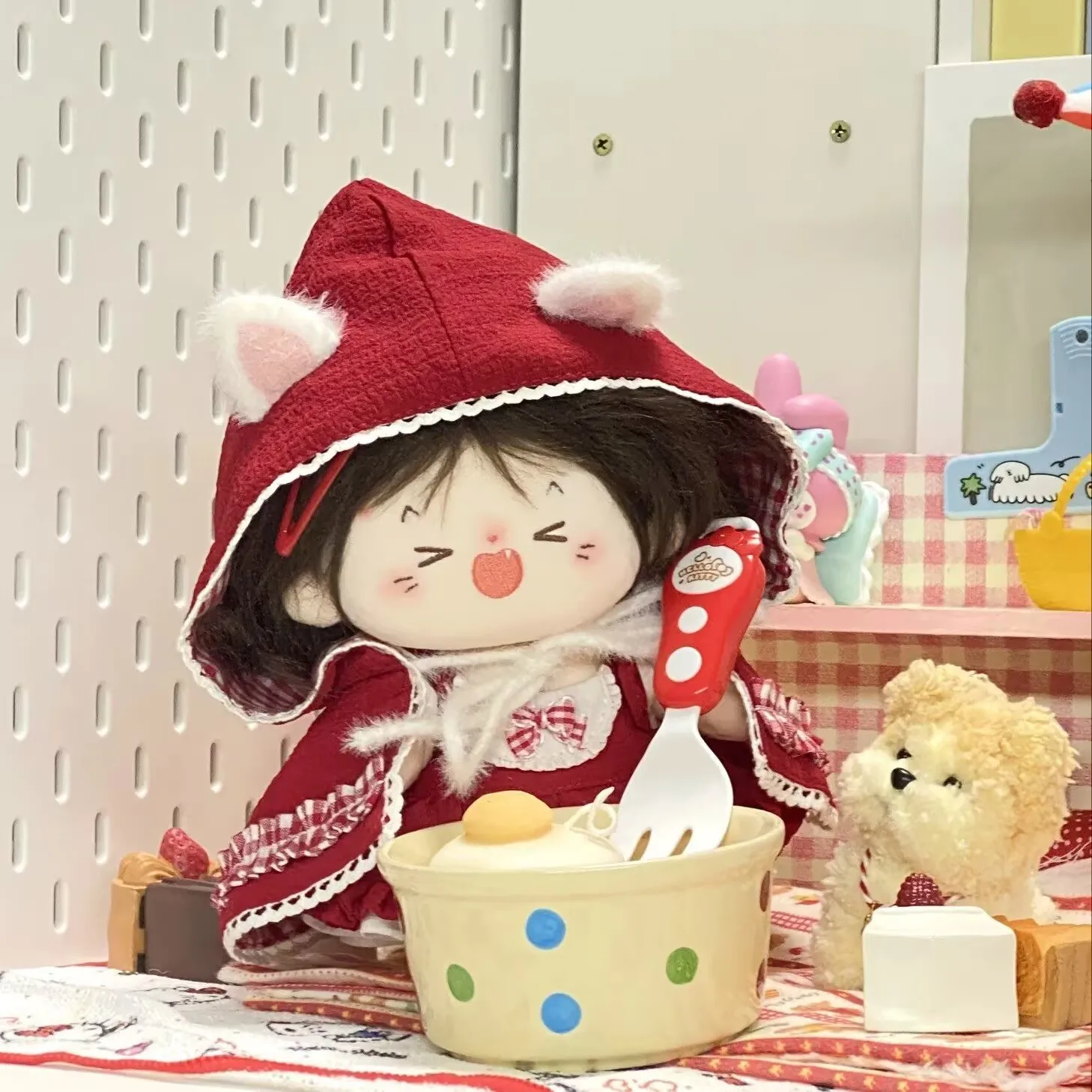 20cm 아기 옷, 20cm 면 인형 옷, 빨간 망토 귀여운 동화, 코스프레 속성 인형 교체 의상