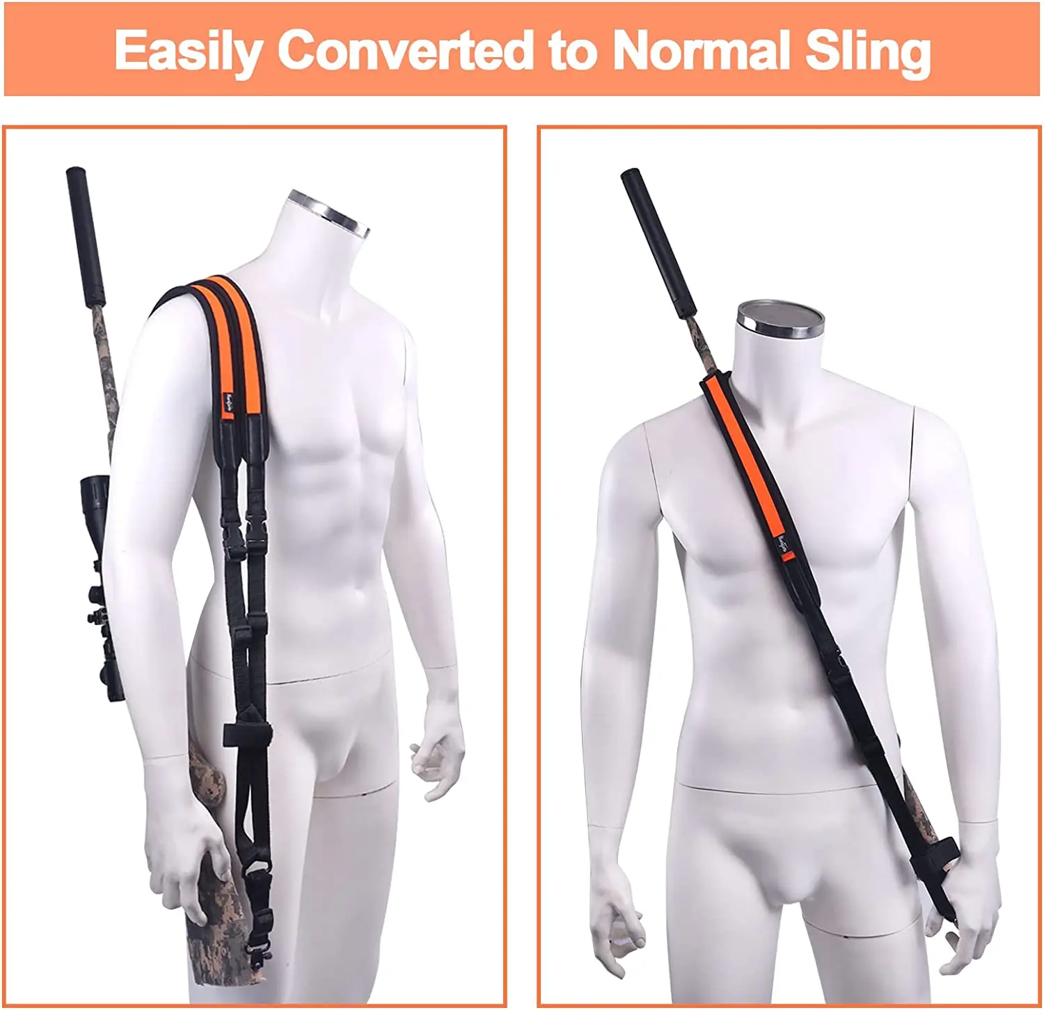 

%M16 Tactical 2 Point Gun Sling Universal Airsoft Double Shoulder Backpack Strap Adjustable Neoprene Harness for Hunting AR15 M4