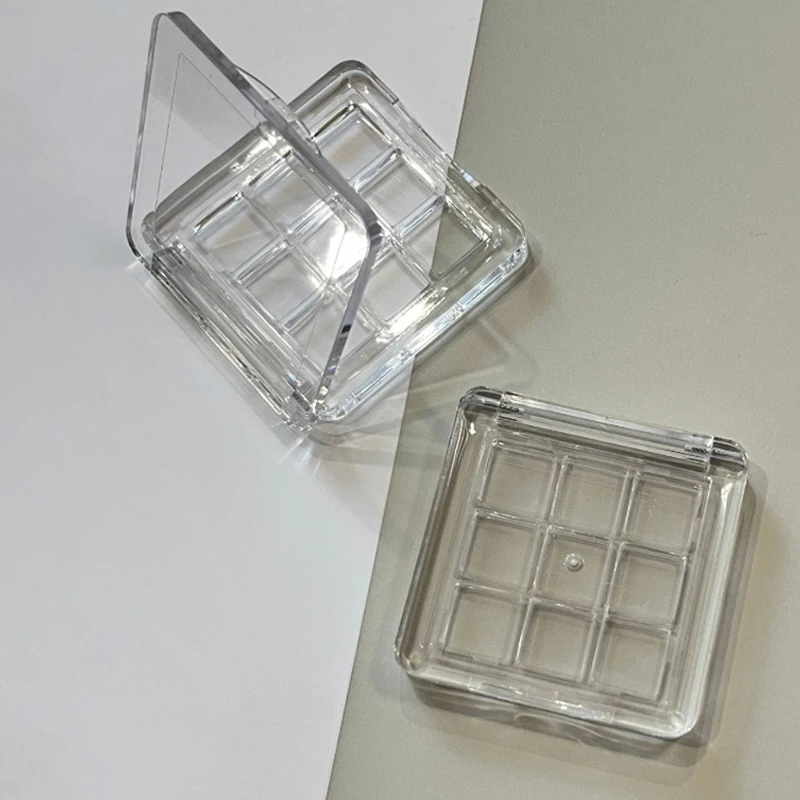 สำหรับผู้หญิงสาวแต่งหน้าผู้เริ่มต้น 9 กริดกล่องอายแชโดว์เปล่าพาเลทท์แต่งหน้าจาน DIY อายแชโดว์เครื่องมือ