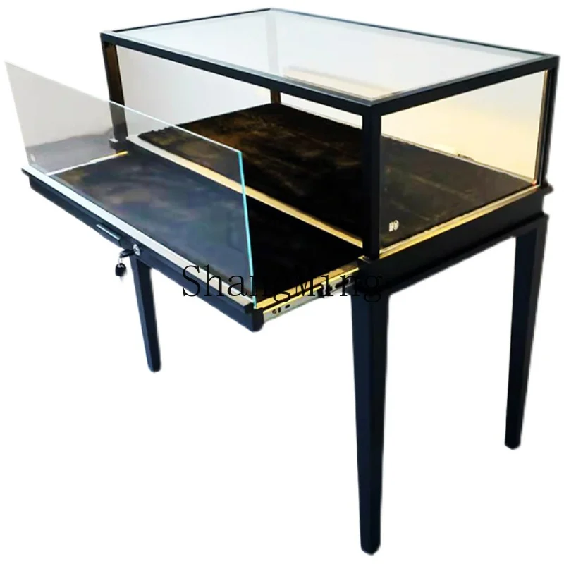 

HJ high-grade stainless steel jewelry display cabinet jewelry glasses watch display rack glass display cabinet