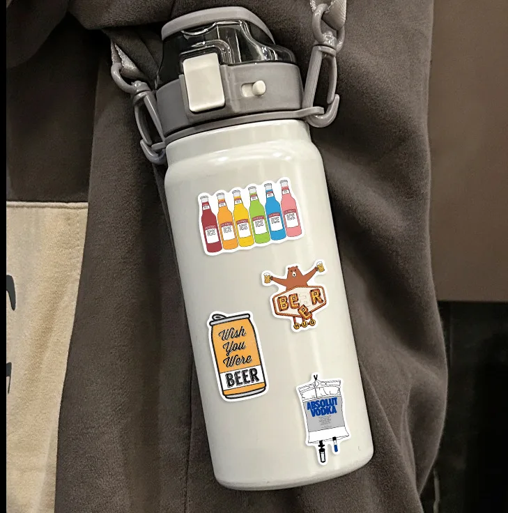 50 قطعة الكحولية مضحك الفودكا البيرة النبيذ في حالة سكر ميمي ملصقات Graffiti بها بنفسك الكتابة على الجدران ملصق مضاد للمياه الديكور الثلاجة الهاتف مذكرات #5