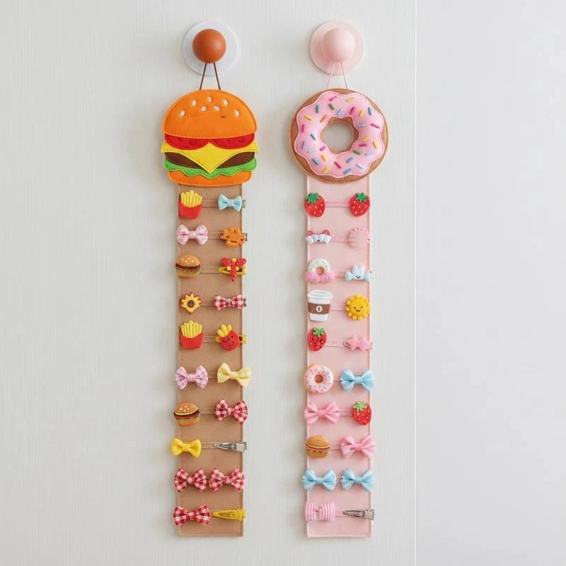 Portable Soft Edged PU Leather Hair Clip Organizer Cute Large Capacity Storage Case for Girls Holiday Travel Use