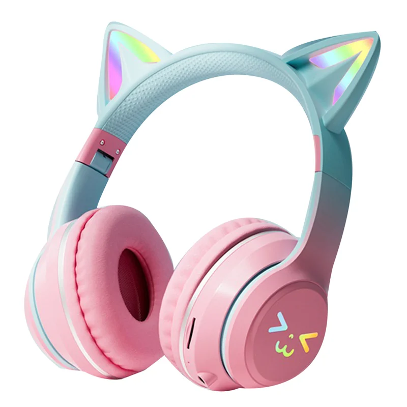 Efficient SOYTO Gradient Color Wireless Headphones Bluetooth Headsets With Mic Foldable HIFI Supports TF Card Noise Cancel Earph