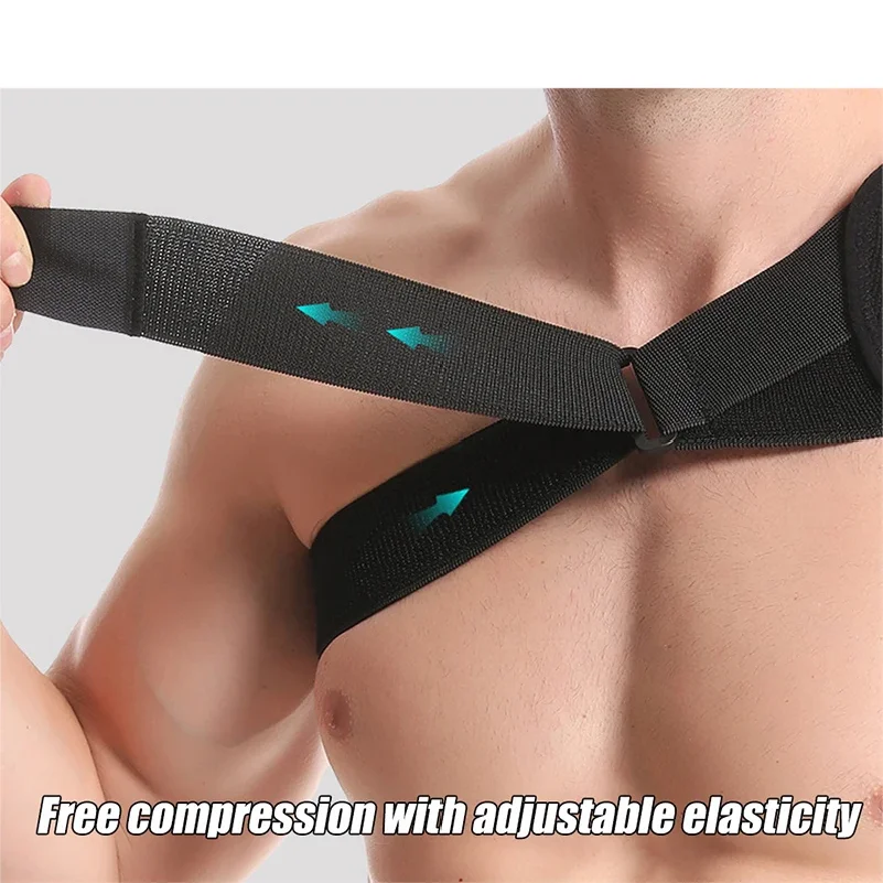 Picture 6: 1pcs  Compression Shoulder Support, Breathable Fabric,Shock-Absorbing Shoulder Brace for Shoulder,Built-in Gel Padding