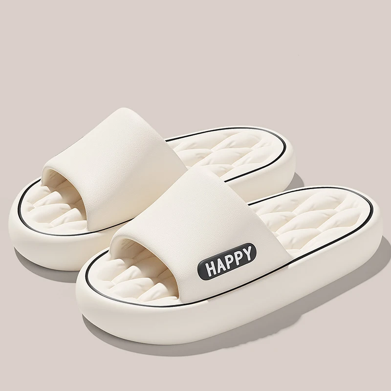

Fashion Letter Lightweight EVA Indoor Slippers Women Summer 2026 Non Slip Bathroom Shower Slippers Couple Plus Size House Slides