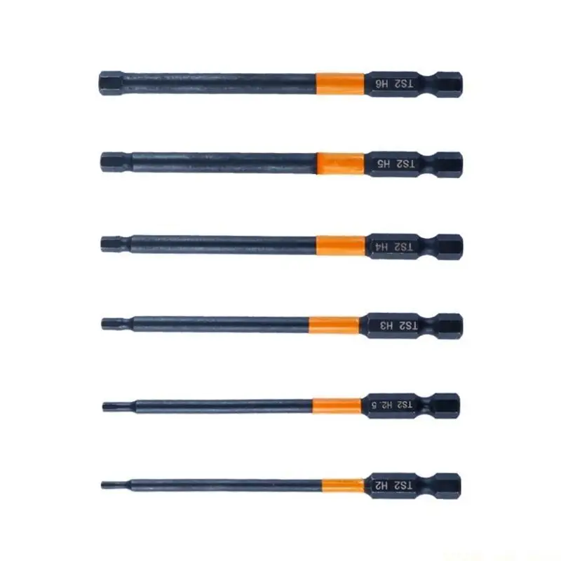 A2BE 6/7Pcs Industrial Bit Set 50/100mm Allen Wrench Drill Bit 1/4inch Shank
