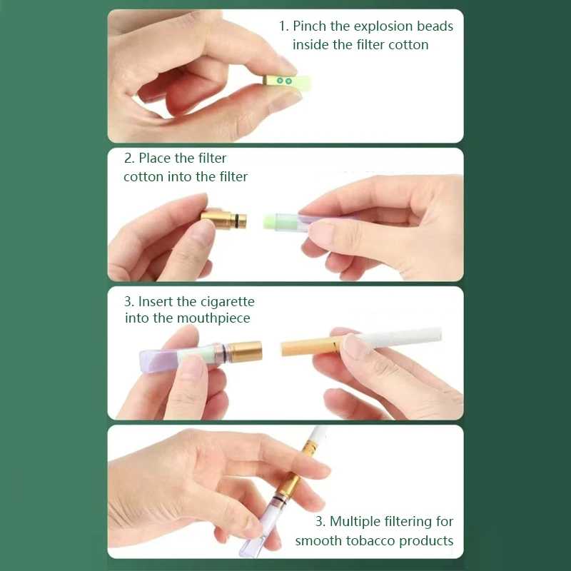 50 قطعة/علبة كرات سحق مزدوجة مع 1 فلتر عام ليتشي كولا يدوم نكهة 15 دقيقة في شريط المكتب حافظة مانعة للتسرب للمدخن الكبار