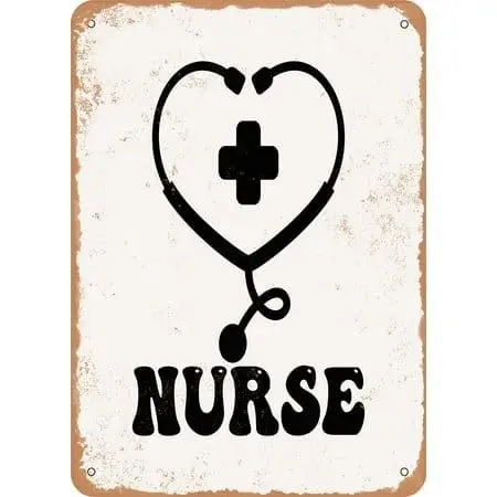 Vintage Metal Sign Nurse Metal Tin Sign Aluminum Sign For Home Coffee Bar 8x12 inch