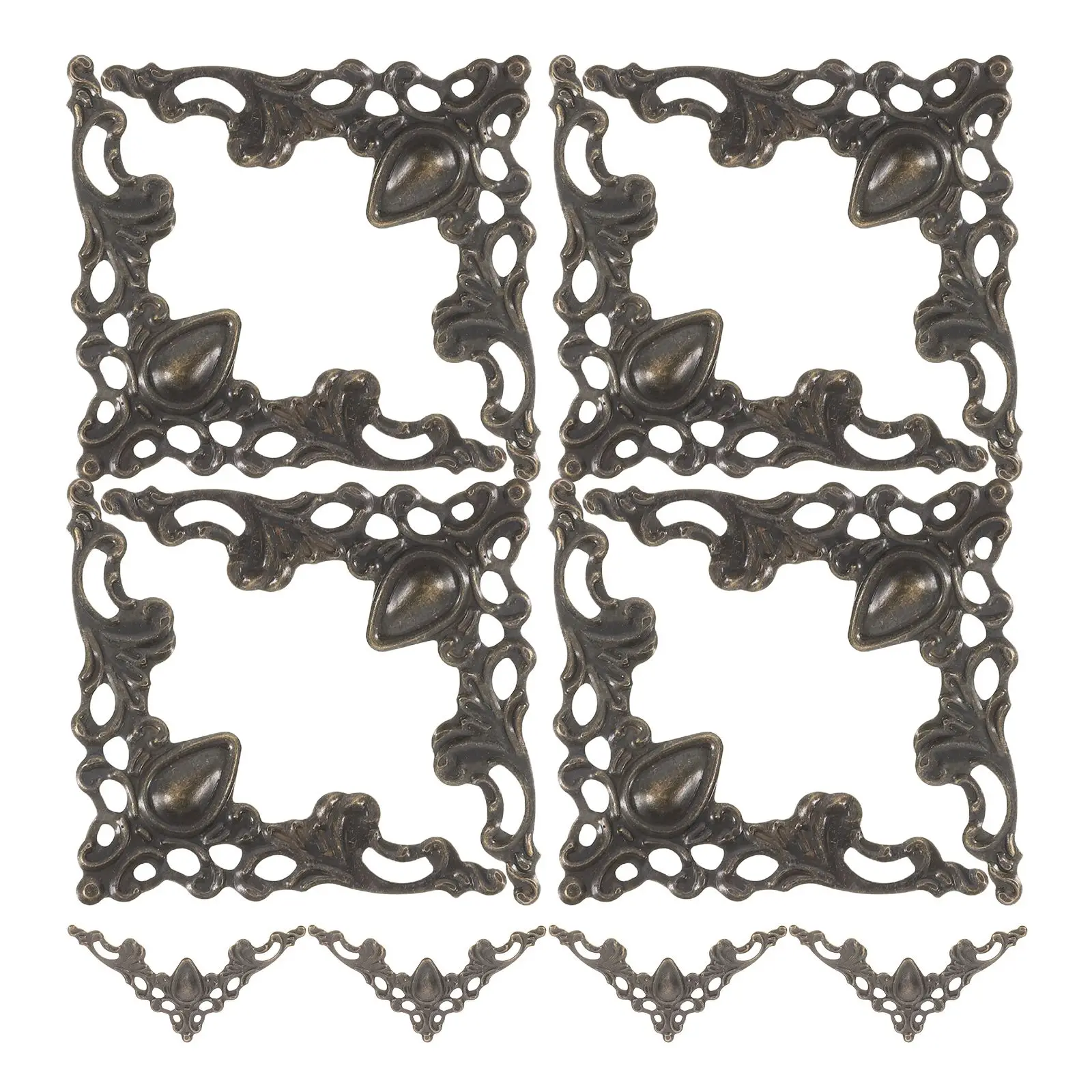 

12 Pcs Lace Corner Furniture Protectors Metal Decorative Brackets Iron Photo Mounting Corners Table Scrapbook Album