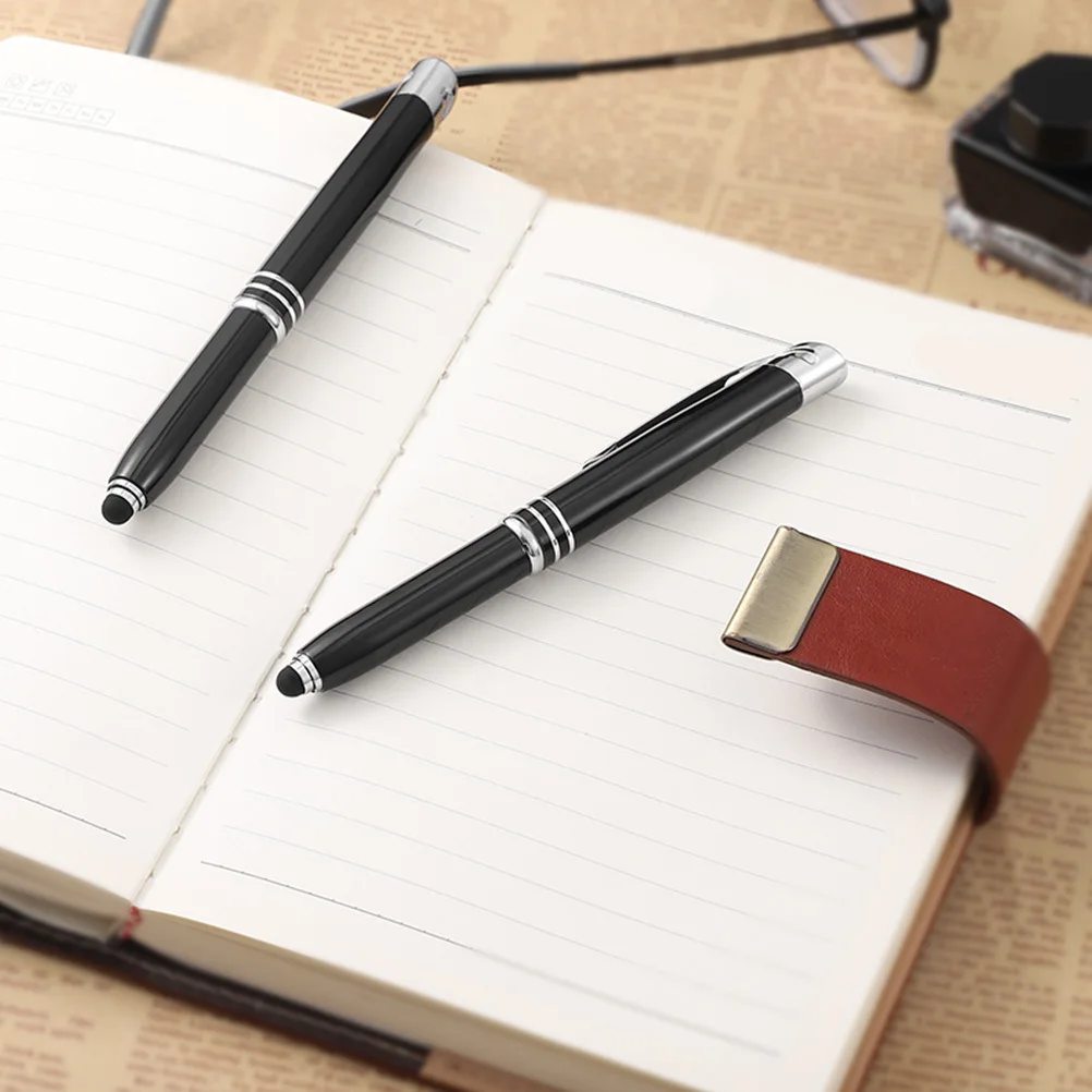 

3Pcs LED Light Ballpoint Pens Metal Portable Writing Pen Creative Design Office Signature Pen for Touchscreen Devices Student