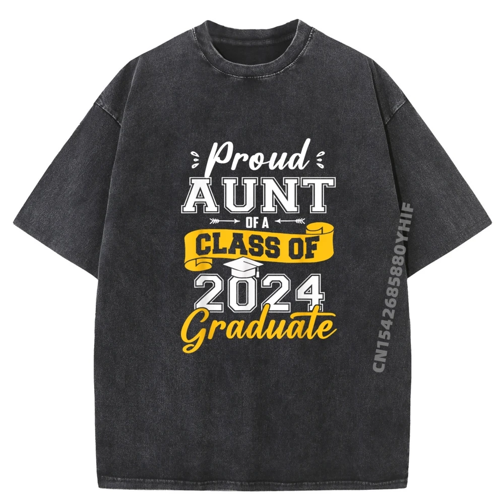 

Graduation Proud Aunt Of A Class Of 2025 Graduate Men T Shirts High Quality Funny Gifts Washed Tops T-shirt Japan Style